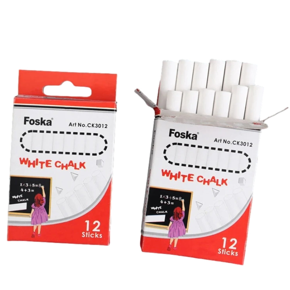 Pack of 72 White Chalk Sticks - Blackboard