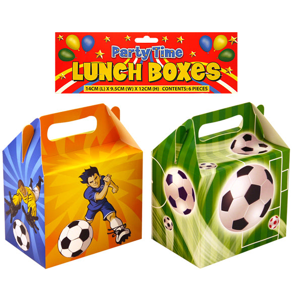 Pack of 6 Party Time Football Lunch Boxes