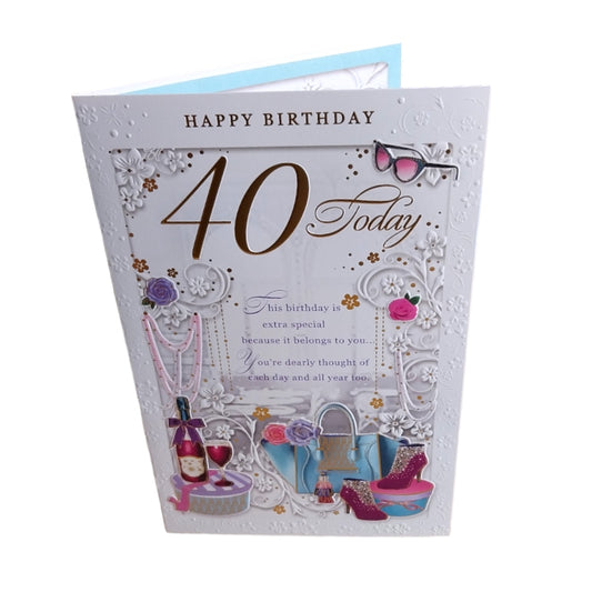 40 Today Open Female Birthday Opacity Card