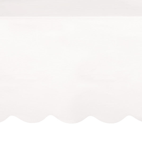 White Scalloped Paper Table Cover, 54"x108"