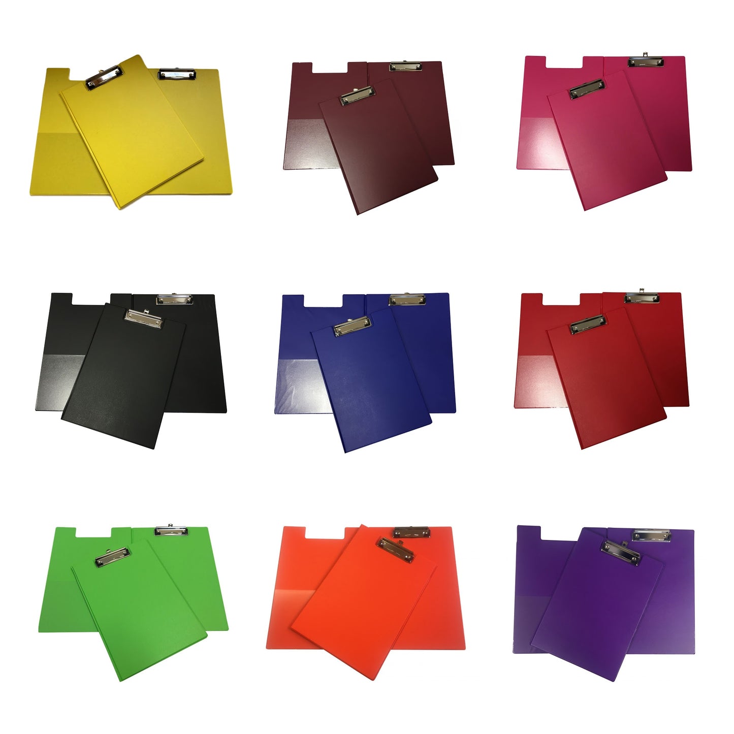 Pack of 10 Janrax A4 Assorted Coloured Foldover Clipboards