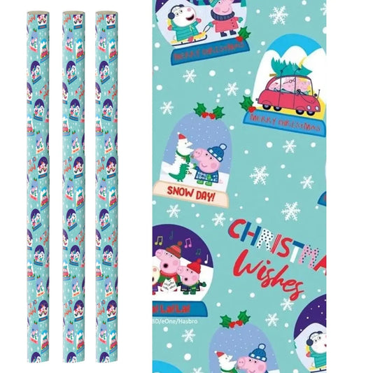 Single 2m x 69cm Hasbro Peppa Pig Christmas Gift Roll wrap