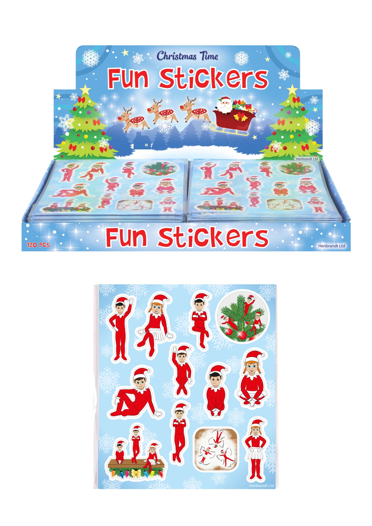 Box of 120 Sheets Elfin Around Christmas 12 Stickers per Sheet