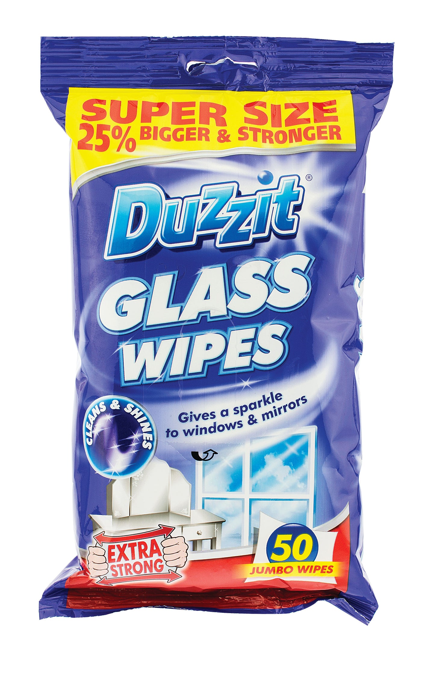 Pack of 50 Duzzit Glass Wipes