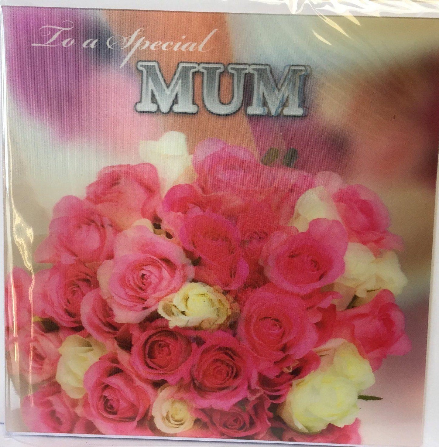 3D Holographic Beautiful Colorful Bouquet of Roses To a Special Mum Mother's Day Card