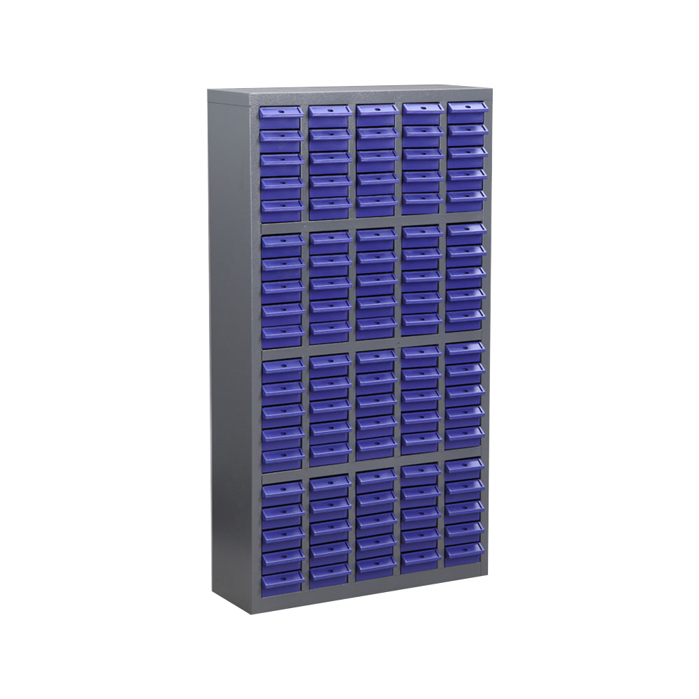 Blue 100 Drawers Parts Cabinet Storage Unit