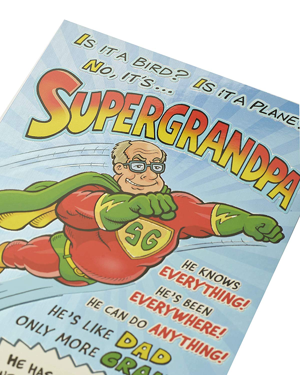 Super Grandpa Father's Day Card Flying Superman Grandad