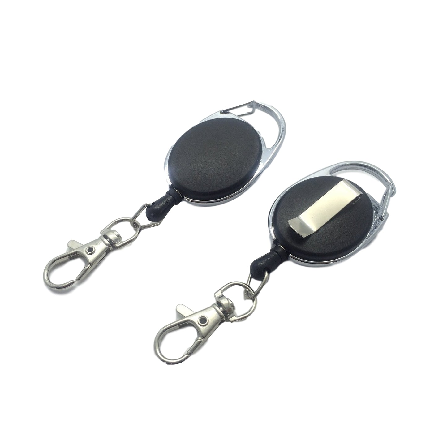 Black Retractable Key Reel with Carabiner