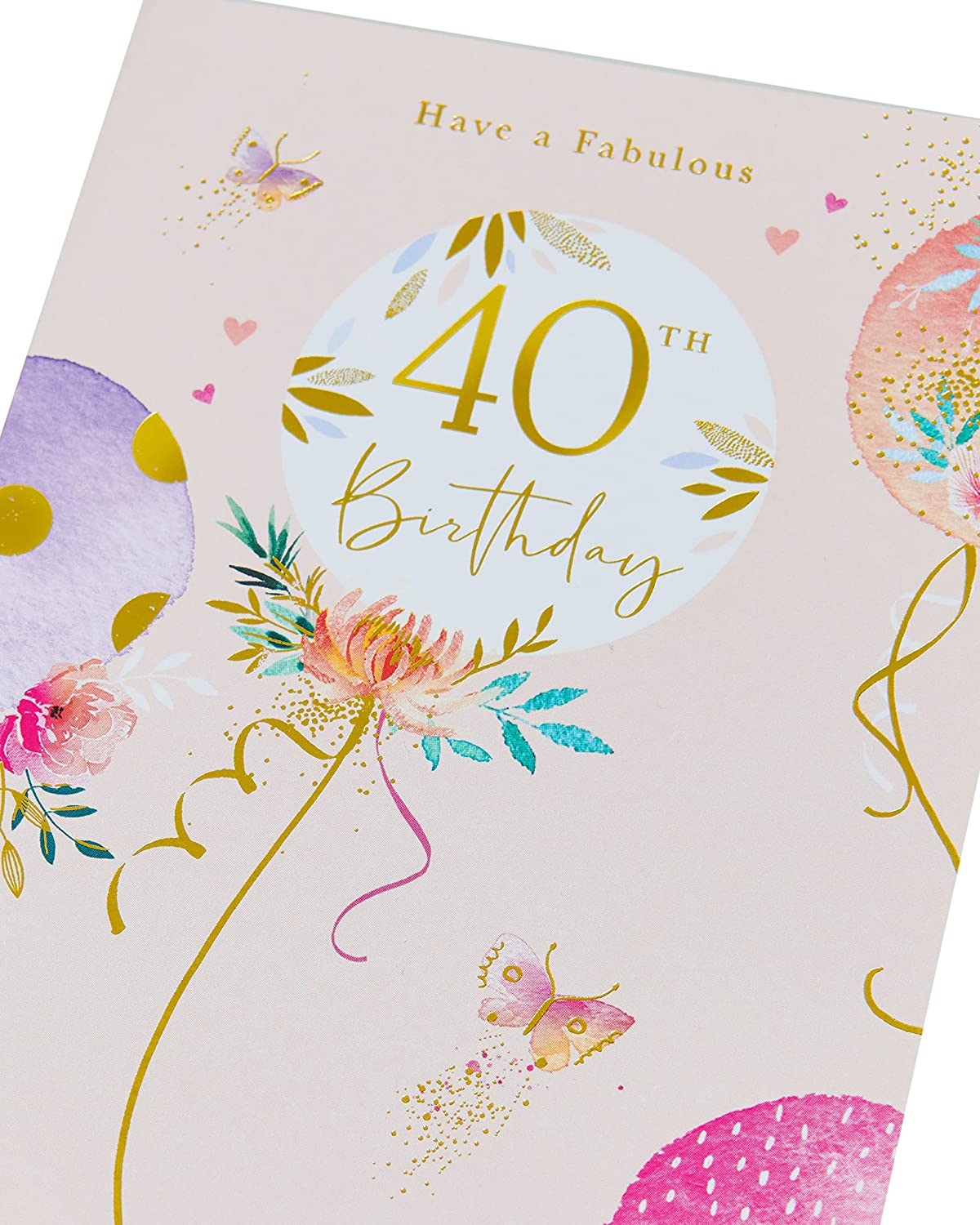 Balloon Design Fabulous 40th Birthday Card