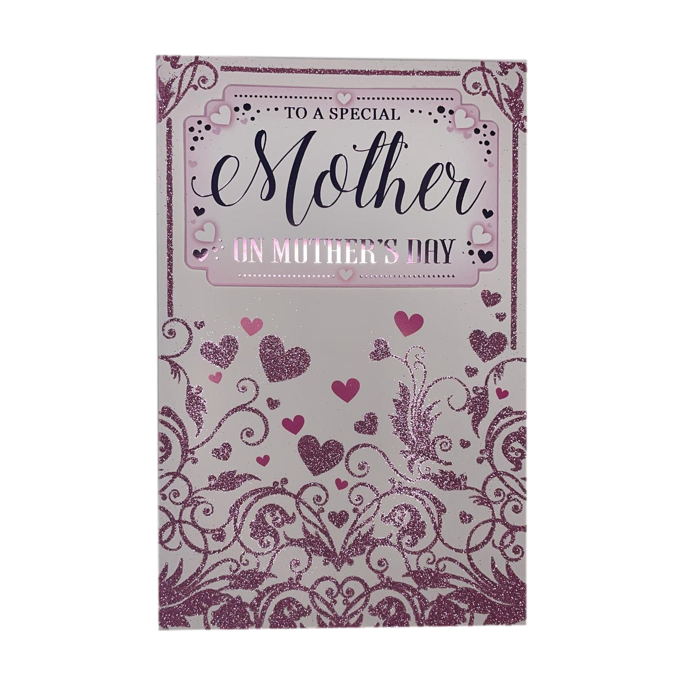 To A Special Mother Glitter Hearts Design Mother's Day Card