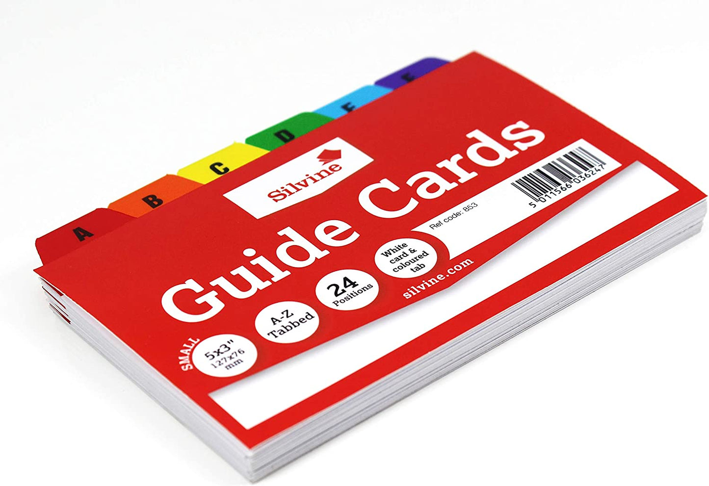 White Cards And Coloured Tab A-Z Guide Cards 127 x 76mm (5"x3")