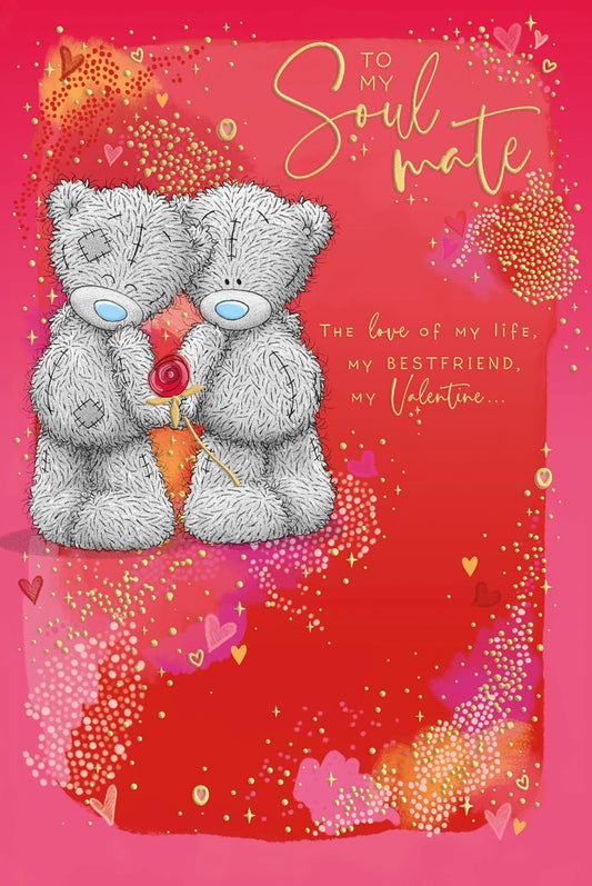 Bears Stood With Rose Soul Mate Valentine's Day Card