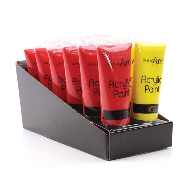 Set of 8 Work of Art 120ml Assorted Colour Acrylic Paint Tubes