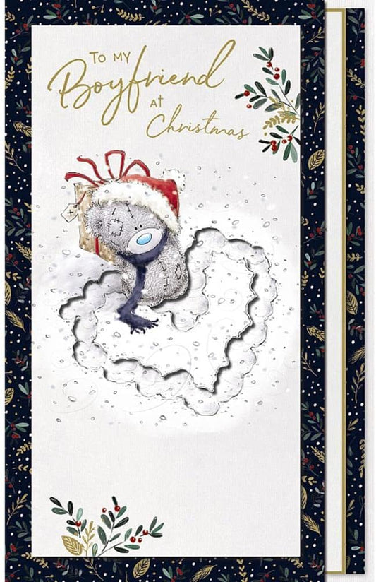 Bear And Heart In Snow Boyfriend Handmade Christmas Card