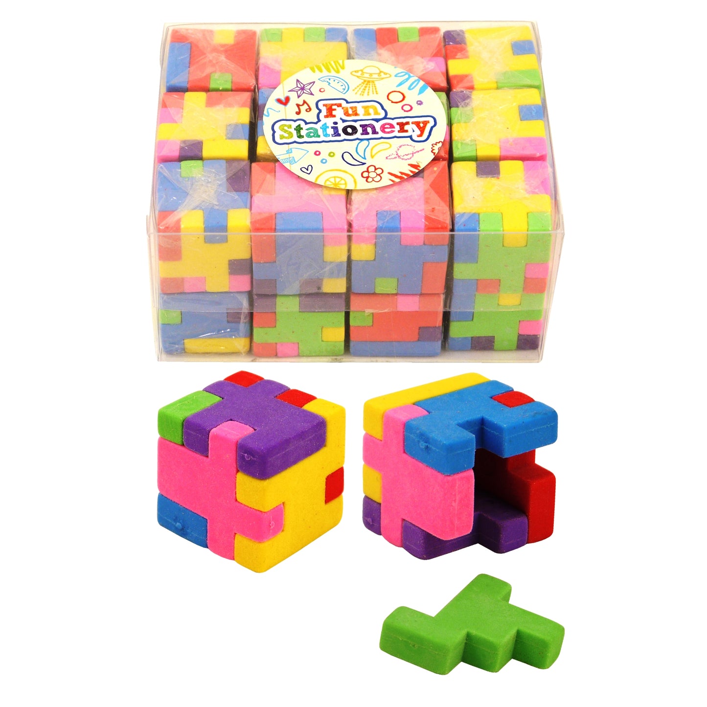 Puzzle Cube Eraser Rainbow Colour