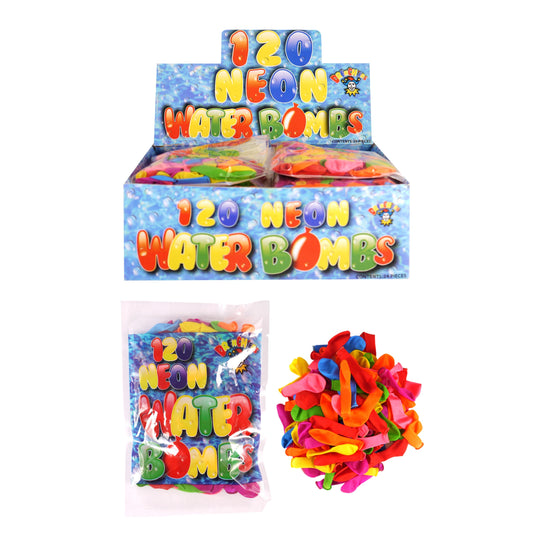 Pack of 120 Water Bombs Assorted Neon Colours