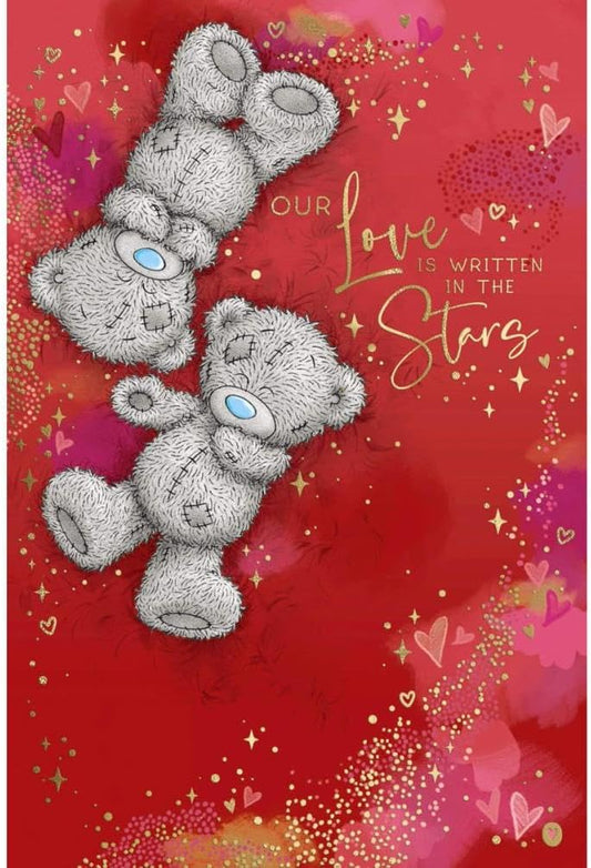 Bears Lying Down Open Valentine's Day Card