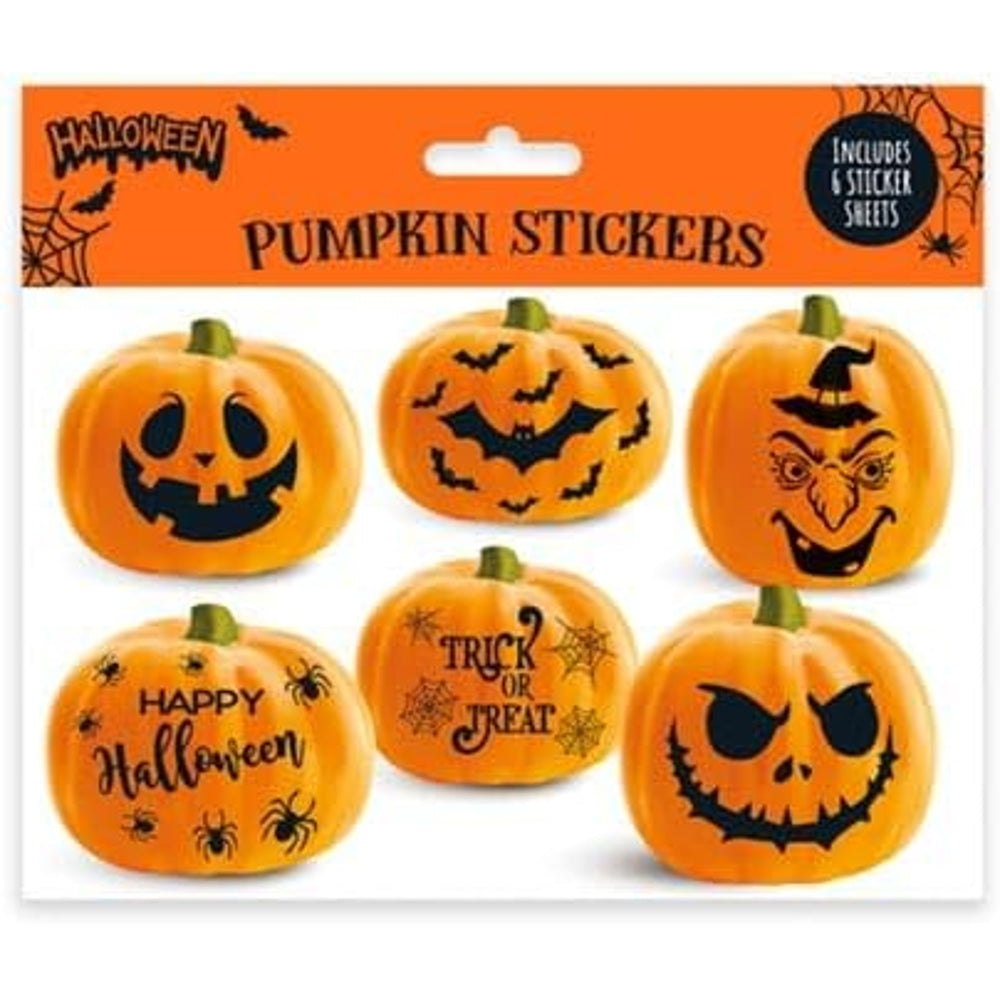 Pack of 6 Assorted Pumpkin Halloween Sticker Silhouettes