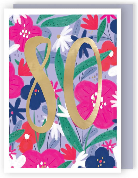 Sparkly, Fun, Forever! Contemporary 80th Birthday Card