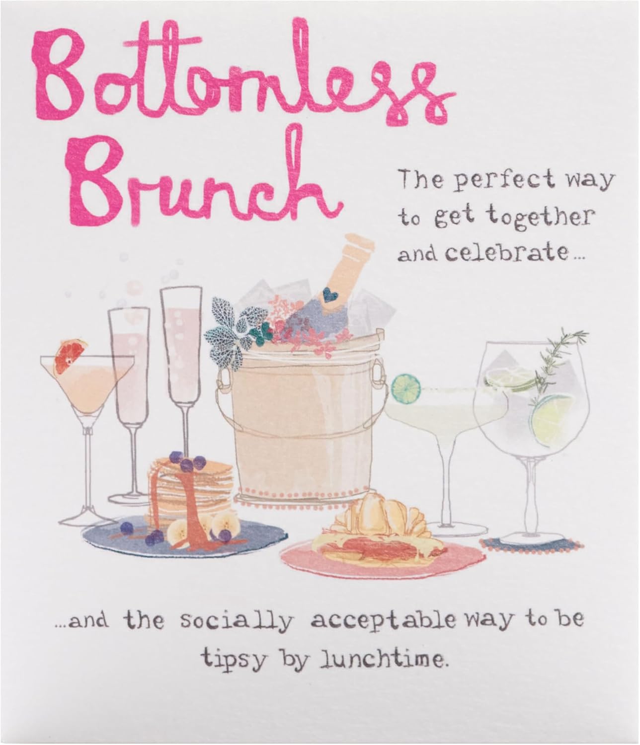 Funny Bottomless Brunch Design Birthday Card