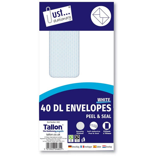 Pack of 40 DL Peel & Seal Window Envelopes