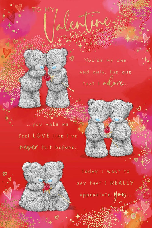 Bears With Rose Open Valentine's Day Card