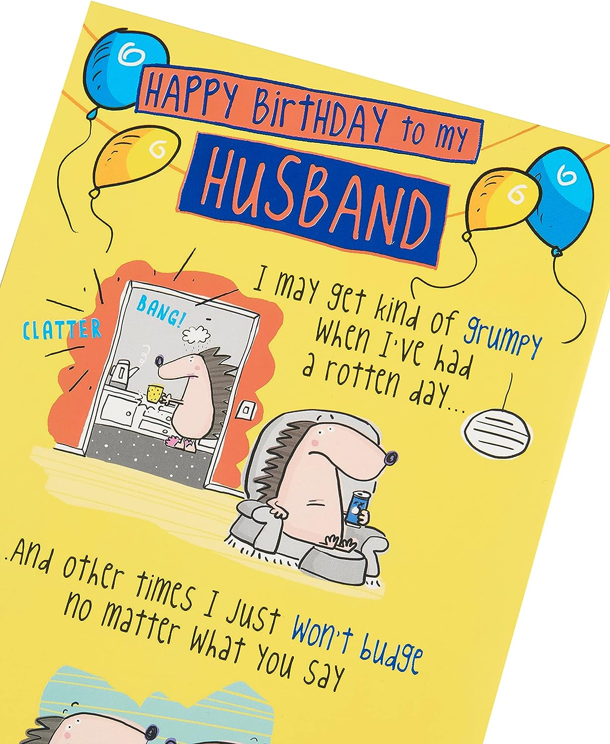 Cute Funny Design with Hedgehogs and Verse Husband Birthday Card