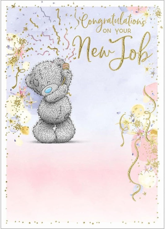 Bear With Party Popper New Job Congratulations Card