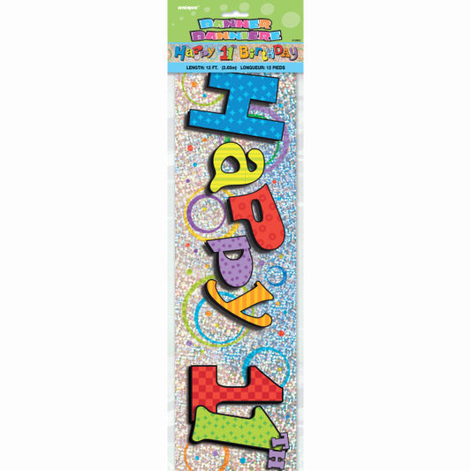 12ft Happy 11th Birthday Prism Banner