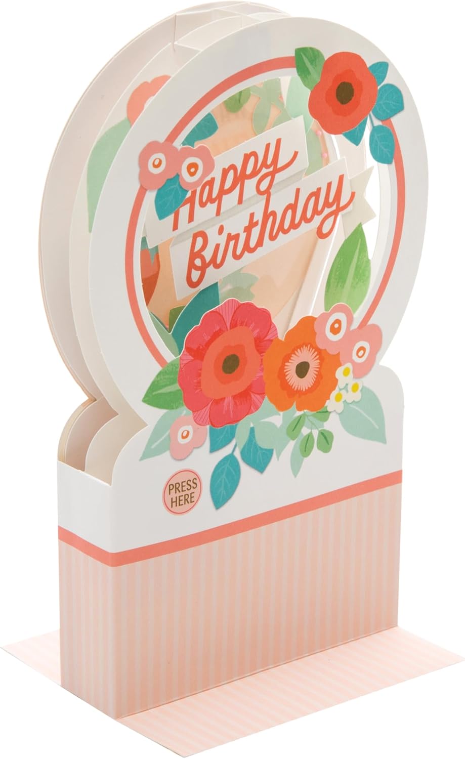 3D, Pop-Up, Musical & Motion Pink Snow Globe Design Birthday Card