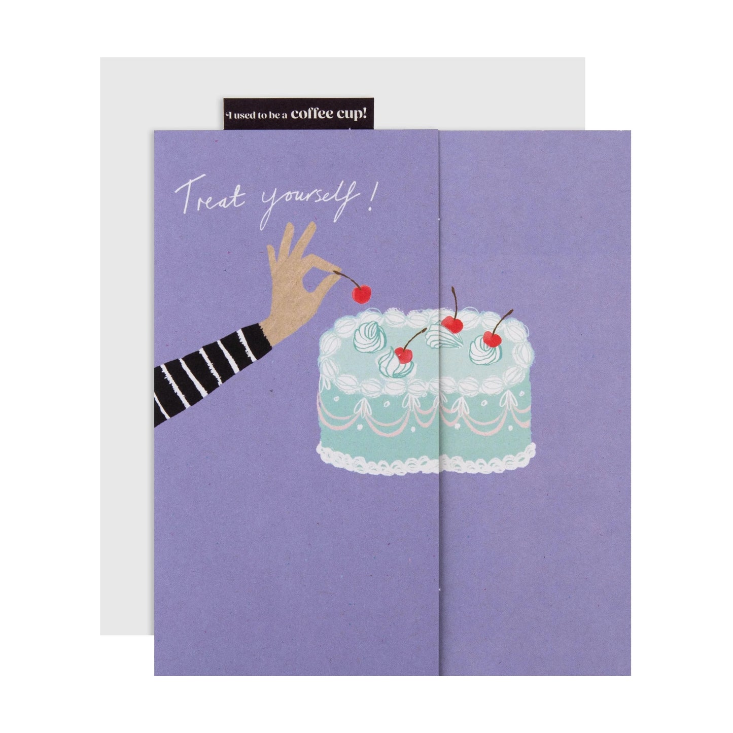 Cake & Cherries Design Blank Birthday Card