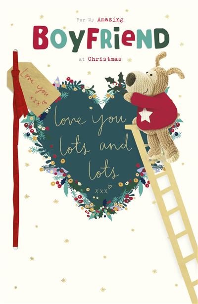 Boofle Standing On Ladder Boyfriend Christmas Card