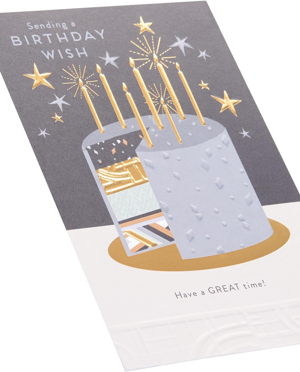 Foil Cake & Candles Design Birthday Card