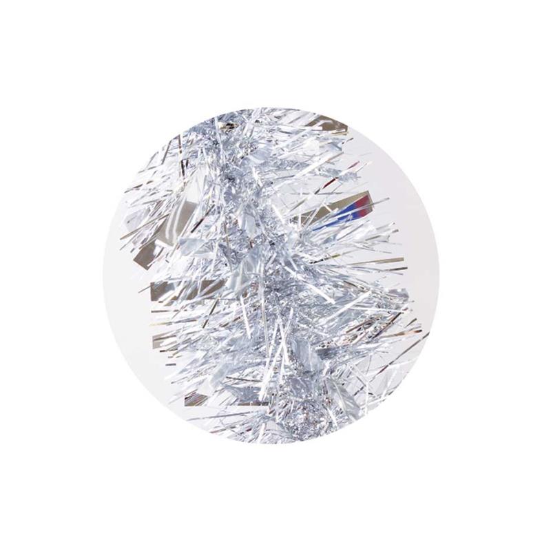 2m Silver Christmas Chunky Tinsel