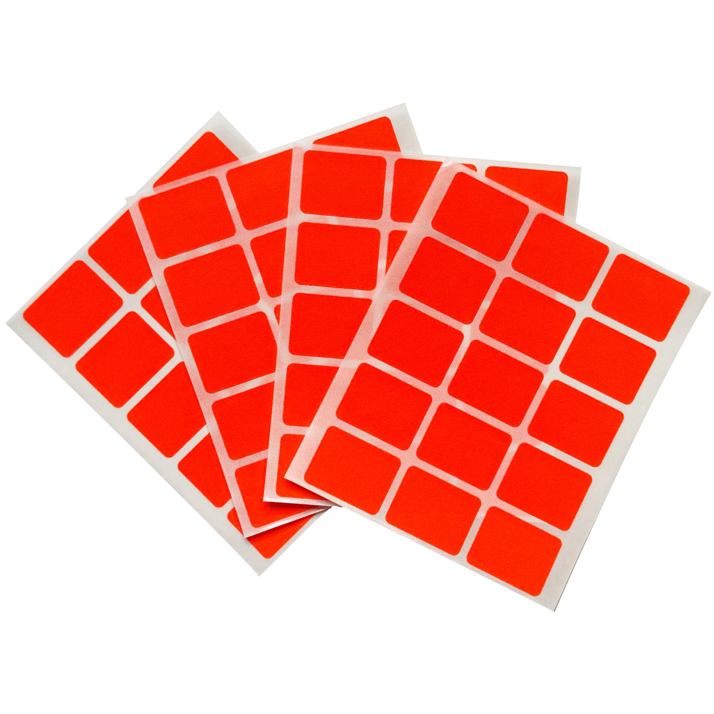 Pack of 600 Fluorescent Red 19x25mm Rectangular Labels - Adhesive Stickers