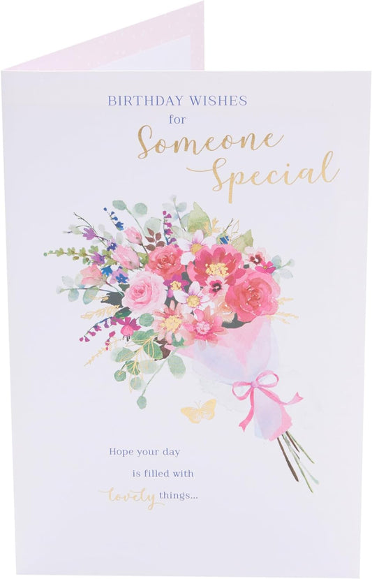 Pink Bouquet Design Someone Special Birthday Card