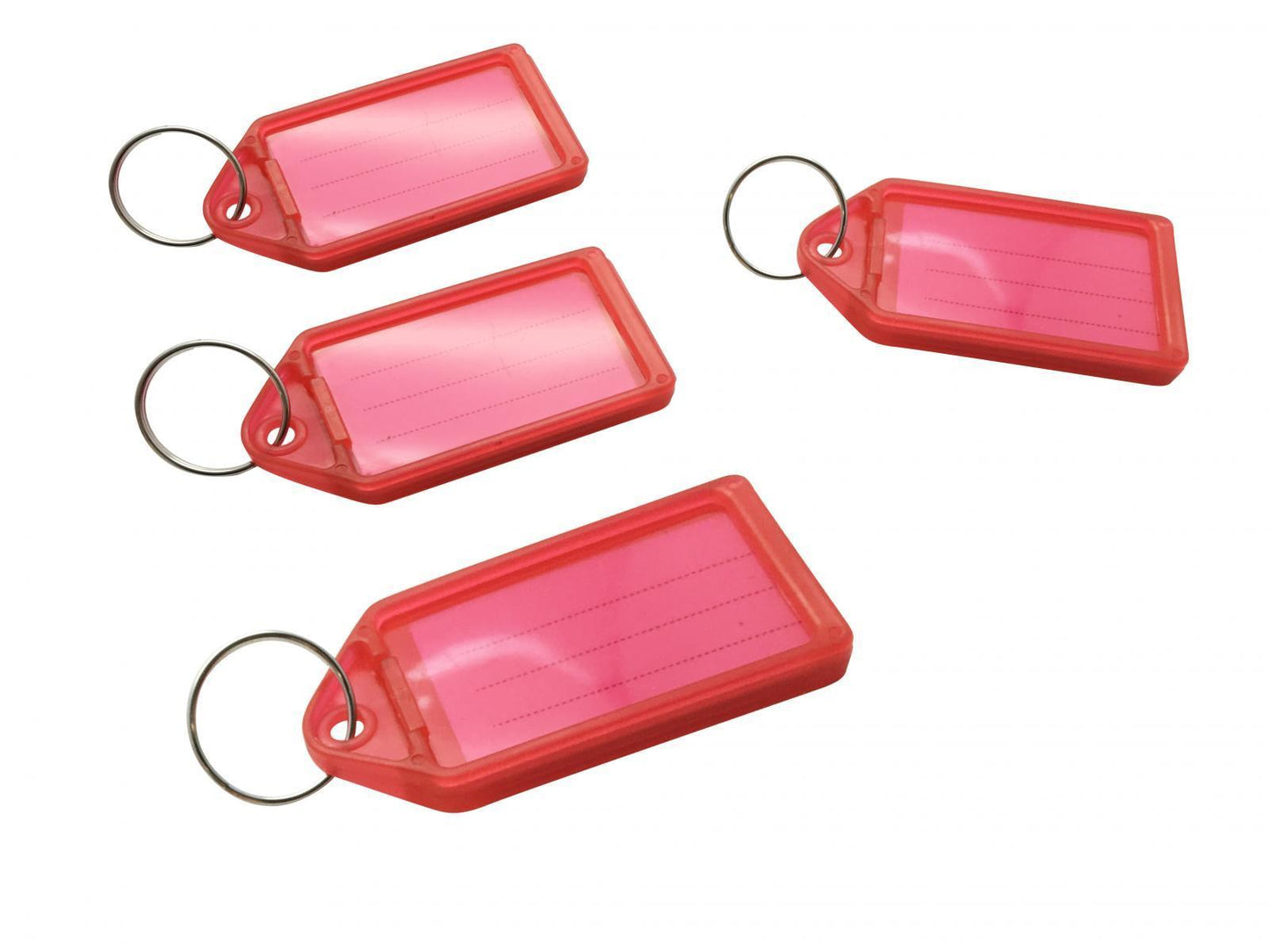 Pack of 100 Small Red Identity Tag Key Rings