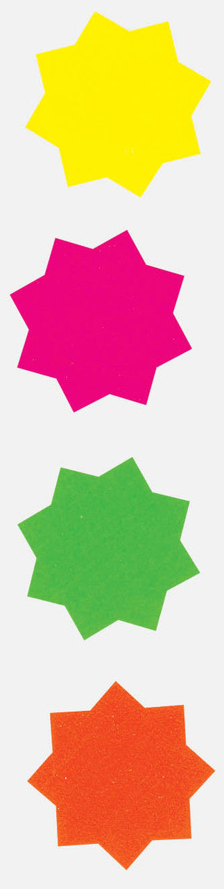 Pack of 180 Fluorescent Star Shapes 100mm