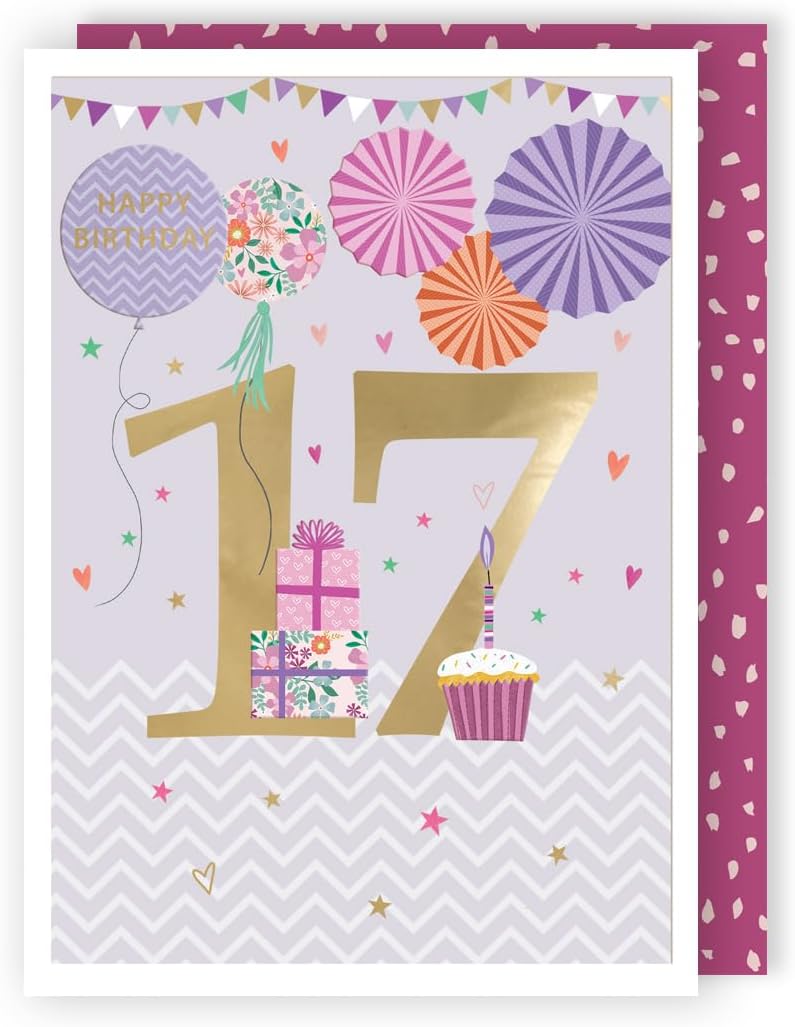 Shining Seventeen! Girl 17th Contemporary Birthday Card