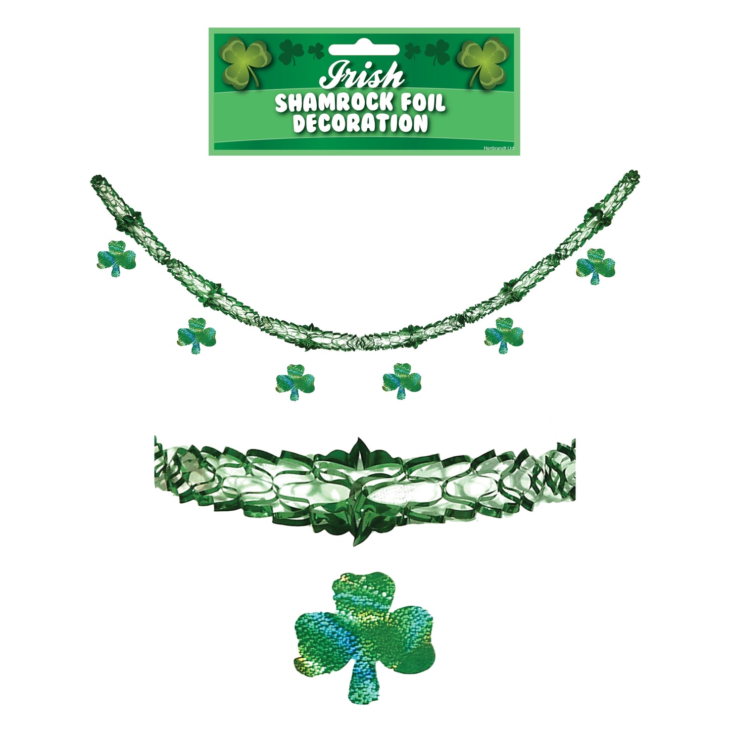 Decoration Hanging Irish Foil Holo Shamrocks