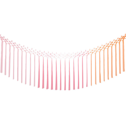 6ft Peach, Pink, & Light Pink Macrame Tissue Garland