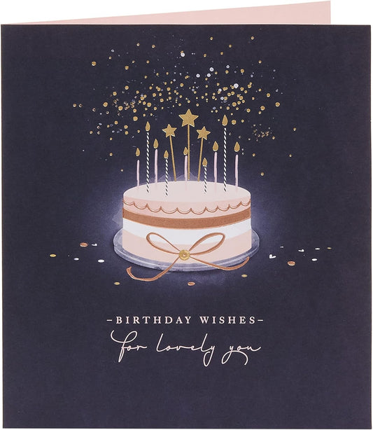 Starry Cake Design Birthday Card