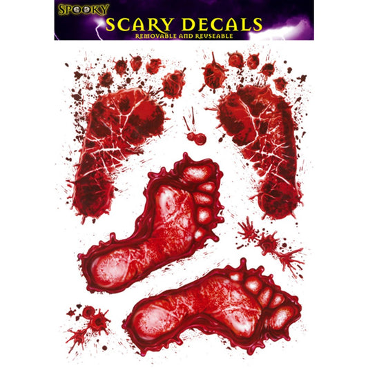 Halloween Blood Deco Feet Window Stickers