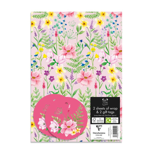 Floral Design 2 Sheets 2 Tags Set