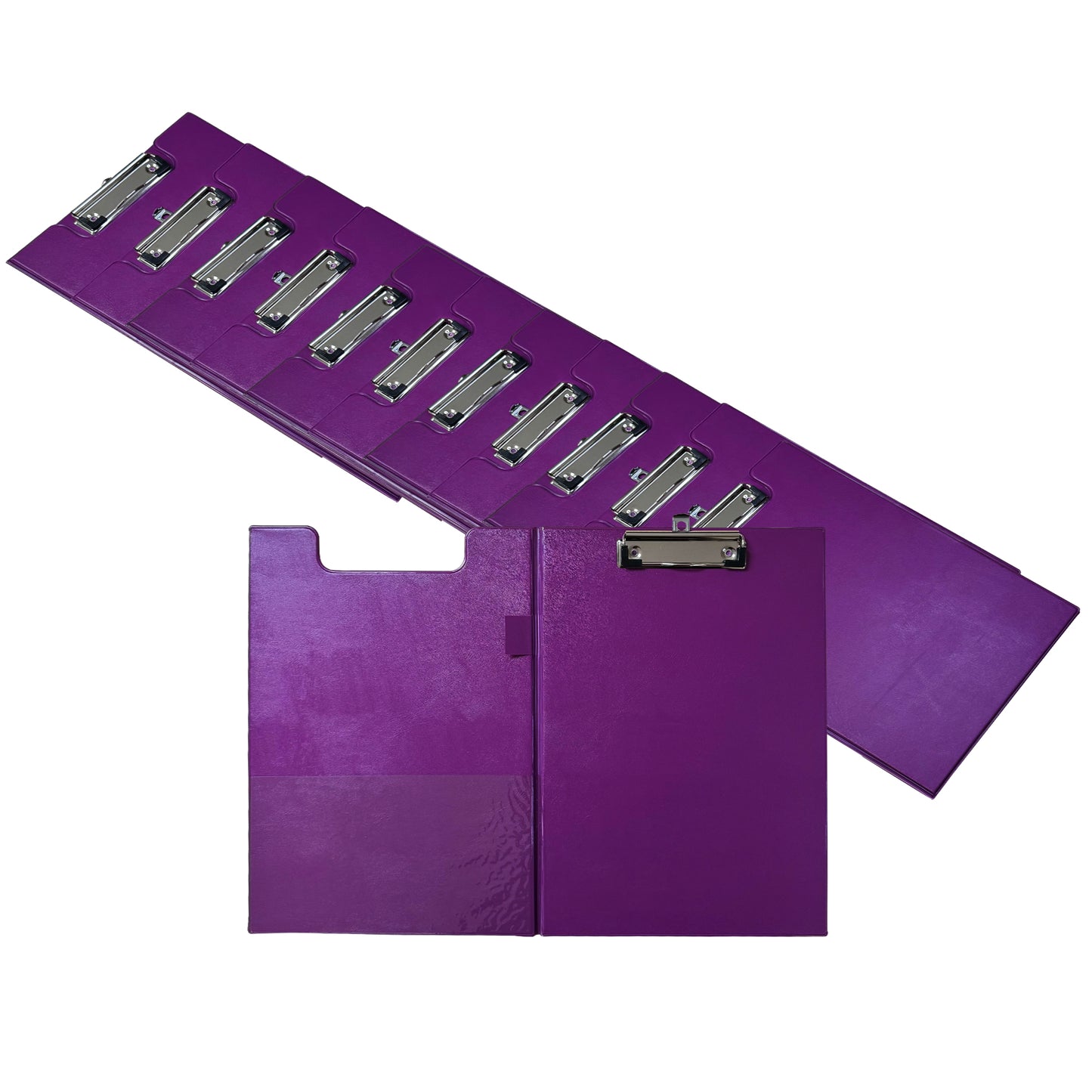 Pack of 12 A4 Purple Foldover Clipboards