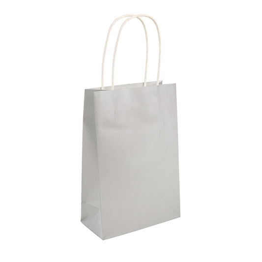 Pack of 6 Silver Party Bags with Handle