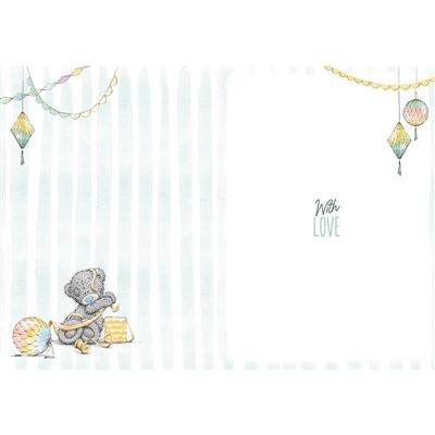 Bear Floating With Balloon Birthday Card