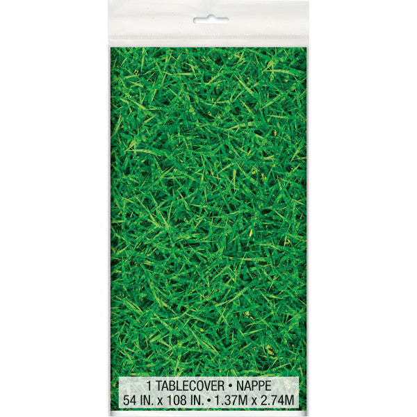 Green Grass Rectangular Plastic Table Cover, 54"x108"