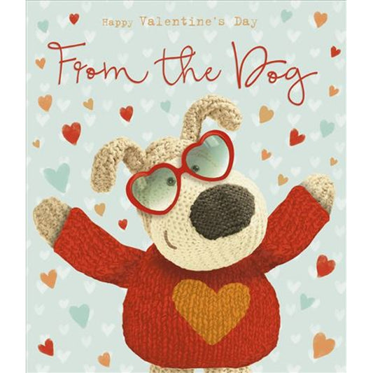 Boofle Stood With His Arm Open From The Dog Valentine's Day Card