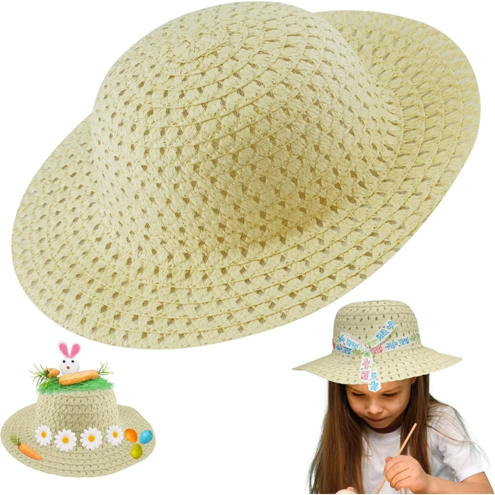 Children's Pale Yellow Easter Fancy Dress Bonnet